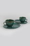 Hermia Juego de tazas de café de cerámica verde, 4 piezas